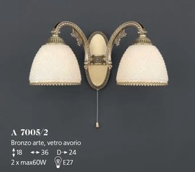 Aplica de perete din alama 2 brate design italian 7005