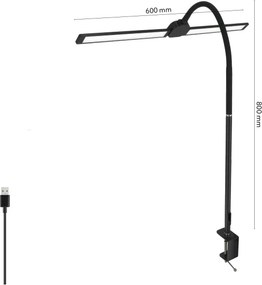 Brilagi - Lampă de birou LED reglabilă USB VARIO LED/14W/5V 3000-6000K neagră