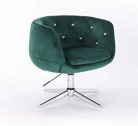HR333CROSS Scaun Verde Catifea cu Bază Cromata