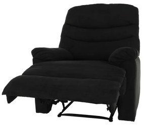 Fotoliu reglabil masaj, material textil catifea negru, LAMBERT