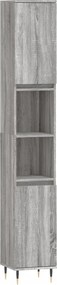 vidaXL Dulap de baie, gri sonoma, 30x30x190 cm, lemn prelucrat