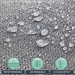 Parasolar cu unghiuri drepte, 2 x 4 m, cu inele de fixare, poliester, respirabil