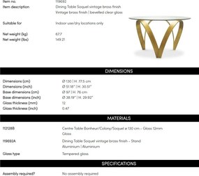 Masa dining rotunda LUX Soquel 130cm