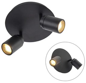 Spotlight modern inteligent negru, inclusiv GU10 2 lumini IP44 - Ducha