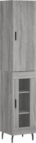 vidaXL Dulap înalt, gri sonoma, 34,5x34x180 cm, lemn prelucrat