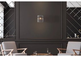 Aplica de perete, Metal Negru, Sticla Fumurie, GORLEY 15698W GL