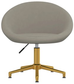 330463 vidaXL Scaun de bucătărie, gri deschis, catifea