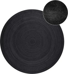 Covor negru reversibil/țesut manual rotund din iută ø 140 cm Braided – Hanse Home