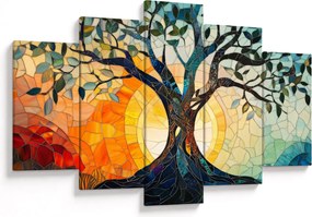 Tablou – Mozaic – soare și arbore I. (150x105 cm)