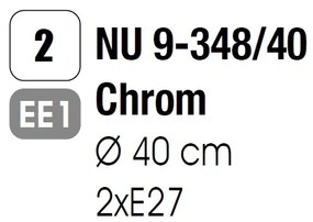 Plafoniera diametru 40cm, Agada NU 9-348/40 chrom OR
