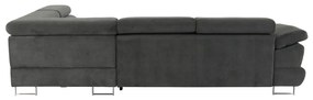 Set canapea cu spaţiu de depozitare, gri, material textil, stânga, BUTON R