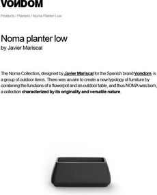 Ghiveci plante / Vaza flori exterior / interior design modern premium MOMA PLANTER LOW 45006R Vondom