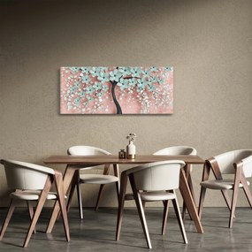 Tablou - Flori albastre în pastel (120x50 cm)