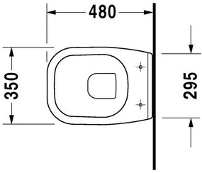 Vas WC suspendat Duravit D-CODE 35x48 cm evacuare orizontala, compact