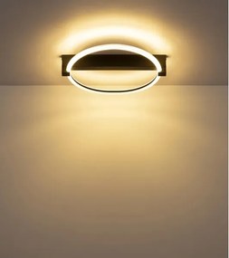 Globo 48050DS - Plafonieră LED FLETCHER LED/15W/230V 41,4x38 cm neagră