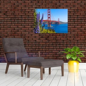 Tablou pe sticlă - Podul Golden Gate, San Francisco (70x50 cm)