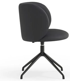 Scaun de sufragerie negru tapițat Mogi – Teulat