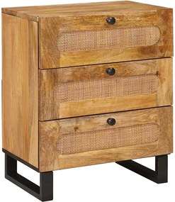 vidaXL Dulap de noapte natural 50 x 33 x 62 cm Lemn de mango solid