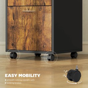 HOMCOM Dulap de Birou cu Raft Deschis, Sertar și Dulăpior, Maro | Aosom Romania