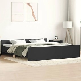 vidaXL Cadru pat cu tăblie la cap/picioare, negru, 180x200 cm