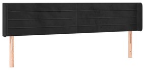 3118970 vidaXL Tăblie de pat cu aripioare negru 183x16x78/88 cm catifea