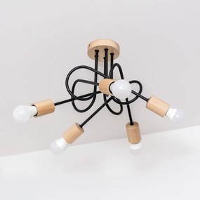 Lustră aplicată OXFORD 5xE27/15W/230V pin/negru