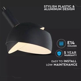 Lustră pe cablu 1xE14/60W/230V neagră