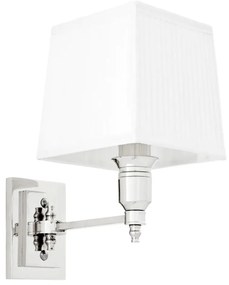 Aplica de perete moderna LUX, finisaj nickel cu abajur alb, Lexington Single 108634 HZ