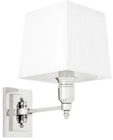 Aplica de perete moderna LUX, finisaj nickel cu abajur alb, Lexington Single 108634 HZ
