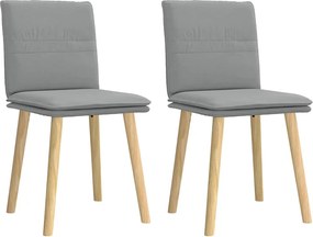 vidaXL Scaune de bucătărie, 2 buc., gri deschis, material textil