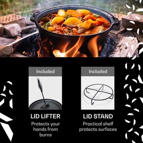 Guernsey, oală premium din fontă,  9.0 oală barbecue, fontă, dimensiunea L/9 qt/9 l