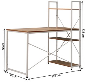 Birou PC   birou multifunctional practic, stejar   alb, VEINA