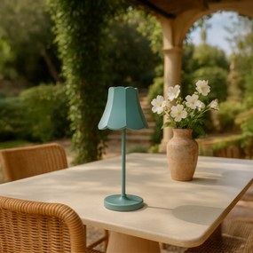 Lampă de masă retro albastru mineral reîncărcabilă IP44 - Granny