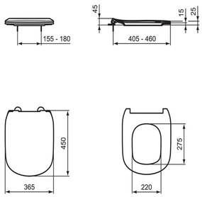 Capac wc soft close duroplast Ideal Standard Tesi Slim alb Alb