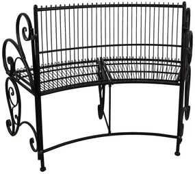 Banca de gradina, negru, din metal, aspect vintage