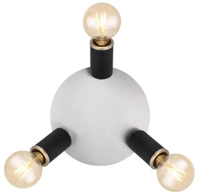 Plafoniera cu 3 spoturi directionabile design modern Joseba negru, nichel mat
