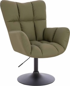 HR650N Scaun Khaki Piele Ecologica Premium Soft cu Bază Neagră