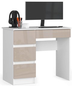 Masă PC Benicio II (Alb + cappuccino lucios) (S). 1069913