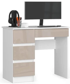 Masă PC Benicio II (Alb + cappuccino lucios) (S). 1069913