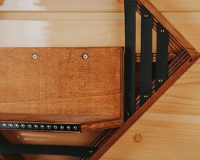 Raft de perete lemn stratificat Epsilon Homs 42 x 42 x 12 cm, maro