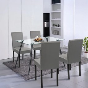 Set de masă Alen 4+1 negru-gri