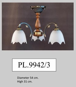 Lustra rustica aplicata cu 3 brate design italian 9942