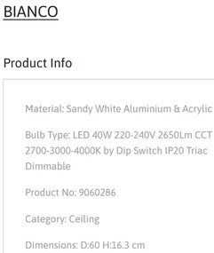 Plafoniera LED design modern BIANCO 40Watt, NVL-9060286
