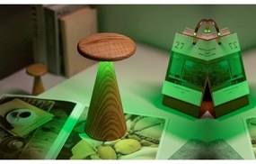 Veioză în culoare naturală LED cu abajur din lemn (înălțime 21 cm) Sylva – Gingko