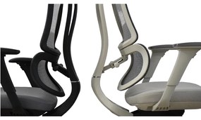 Ergodynamic Star Plus - Light Grey - Scaun de birou 4D, sezut translatie, suport lombar ajustabil 7 cm
