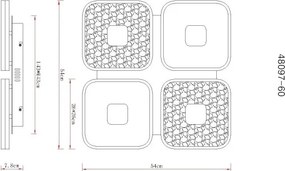 Plafoniera LED CCT cu telecomanda MOSAIKO