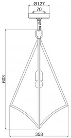 Lustră pe lanț Feiss FE-NICO-P-M-BB NICO 1xE27/60W/230V