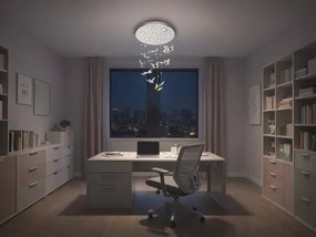 Plafonieră cu cristale LED MURU LED/24W/230V Ø 40 cm, crom lucios + telecomandă
