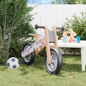 Bicicleta de echilibru pentru copii, imprimeu si Gri