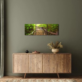 Tablou - Scări în natură (cu ceas) (90x30 cm)
